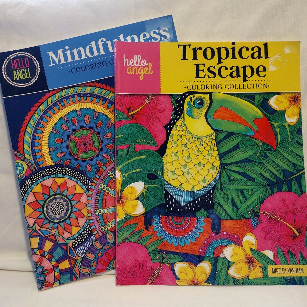 Mindfulness & Tropical Escape Coloring Books